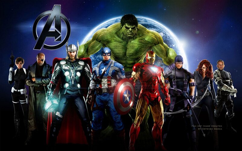 Avengers Team Lineup — Green, Dramatic, Night