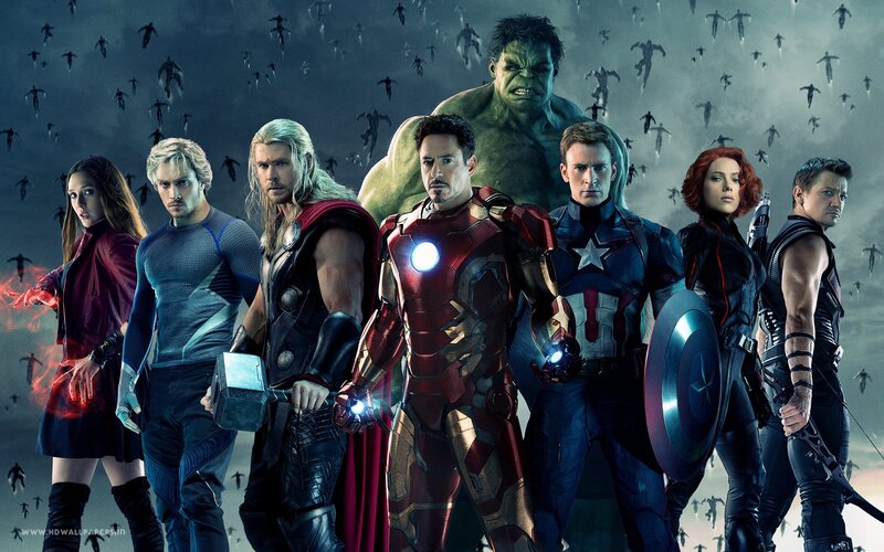 Avengers Team Lineup — Red, Dramatic