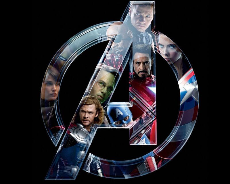 Avengers Team Logo — Black, Dramatic