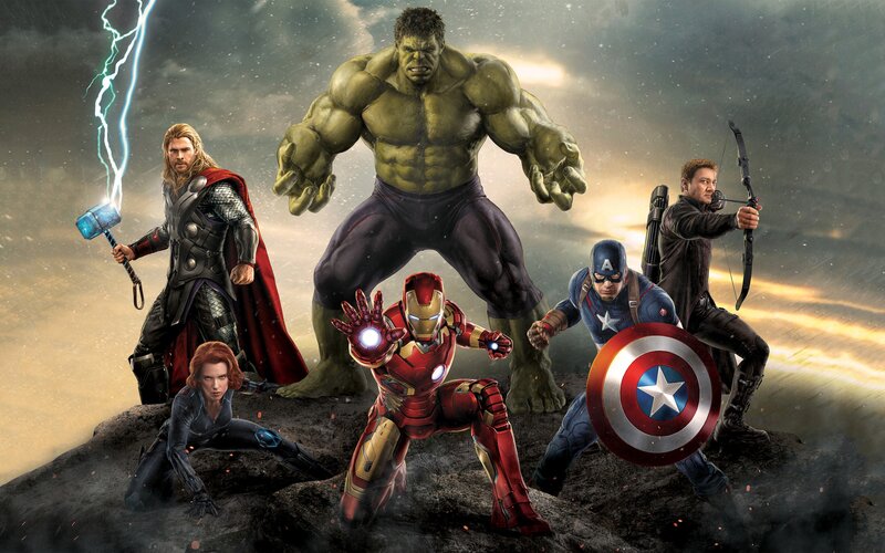 Avengers Team on Rock — Green