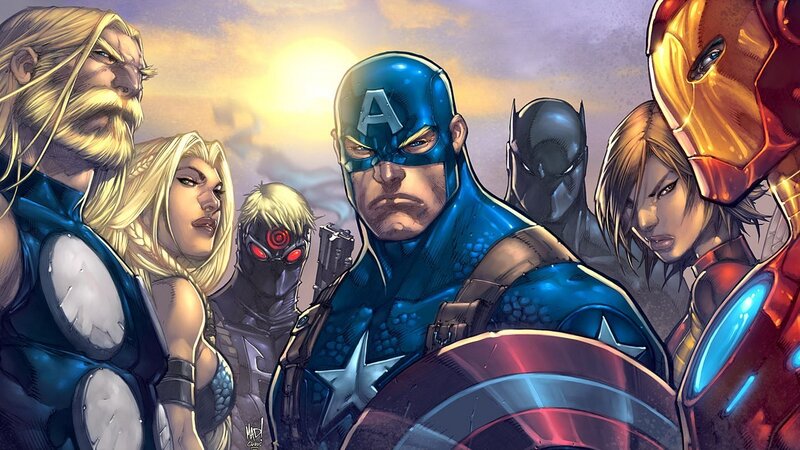 Avengers Team Portrait — Blue, Dramatic, Sunset