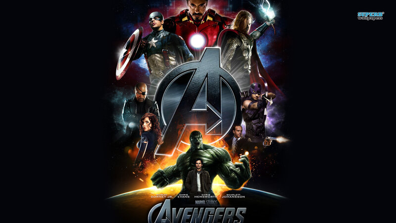 Avengers Team Poster — Black, Dramatic