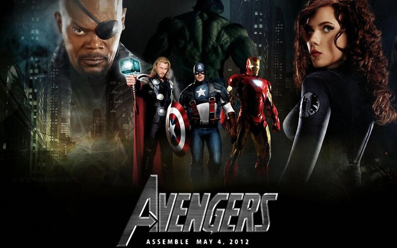 Avengers Team Poster — Black