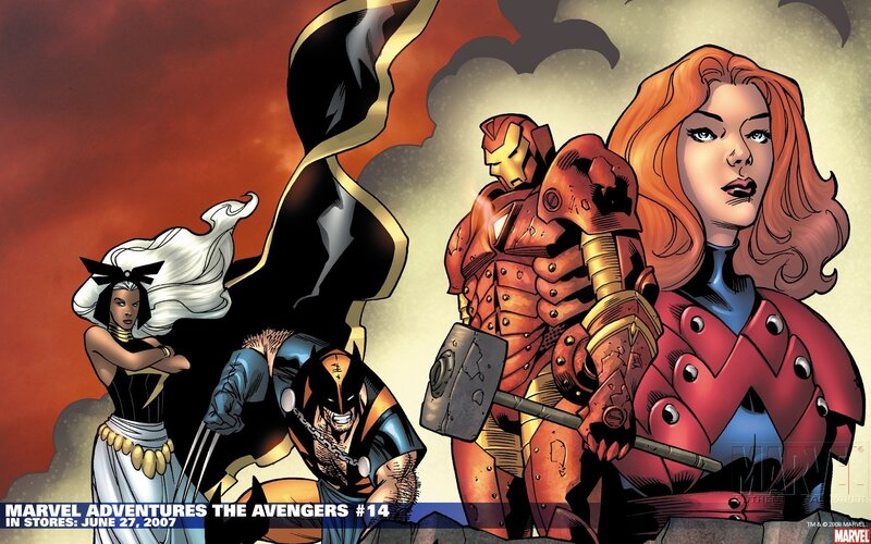 Avengers Team — Red, Dramatic, Comic, Iron Man
