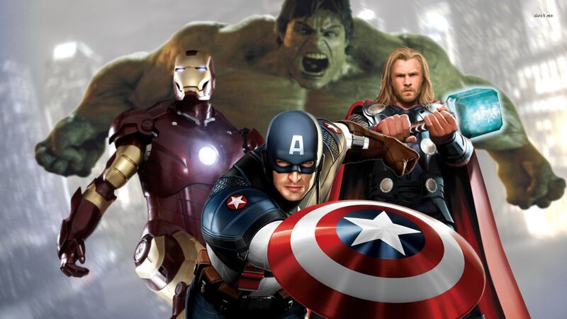Avengers Team — Red, Dramatic, Digital Art, Hulk