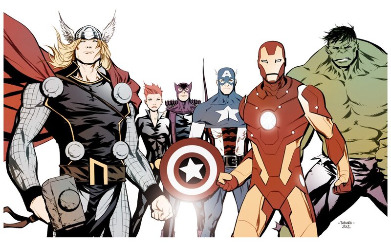 Avengers Team — Red, Heroic, Comic, Thor