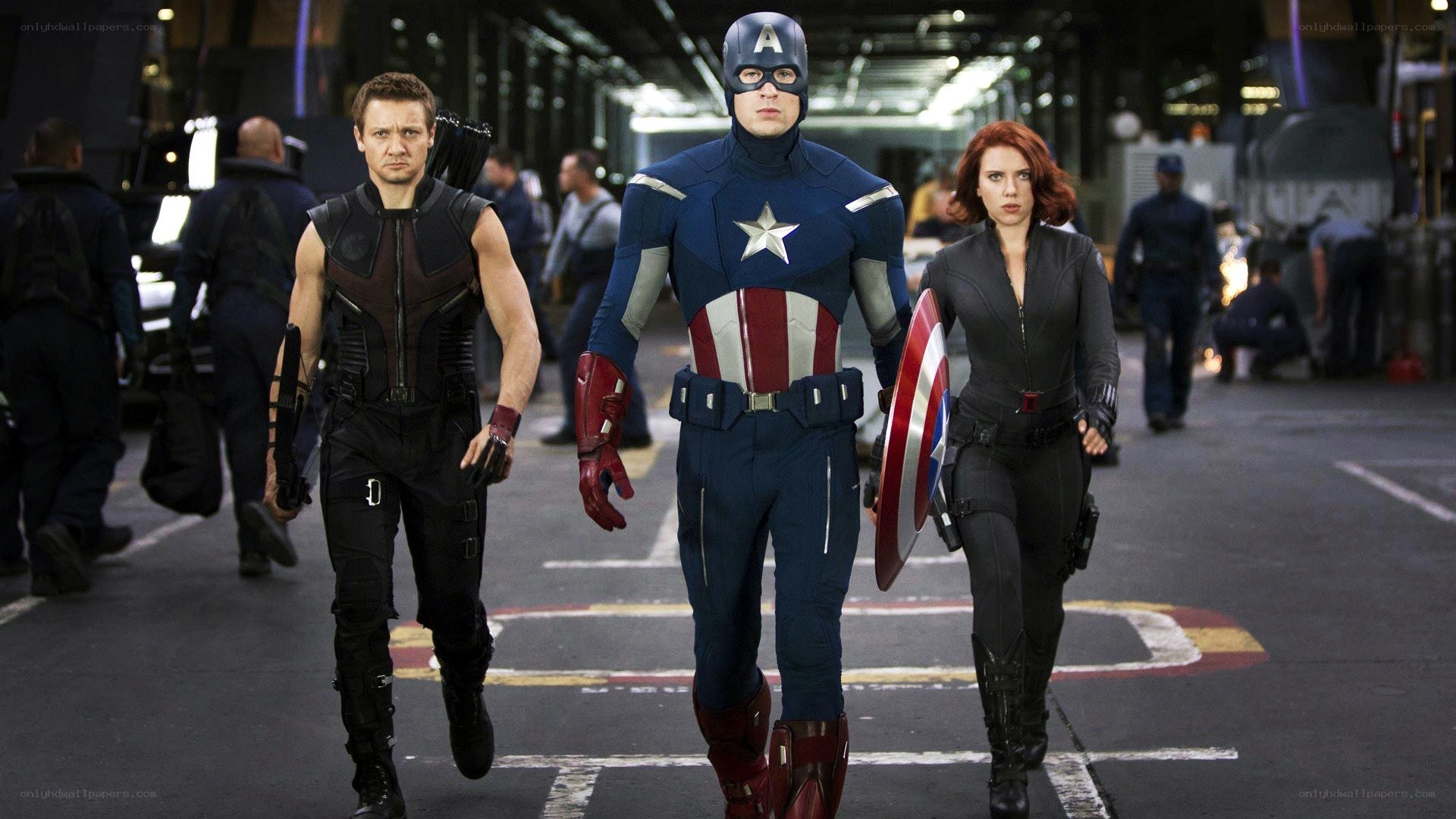 Avengers team walking