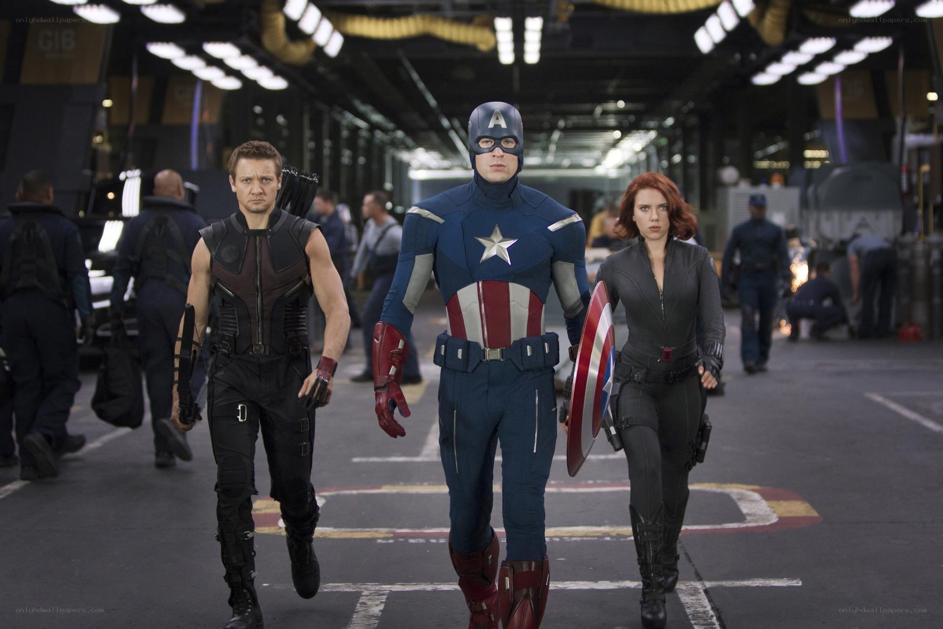Avengers team walking