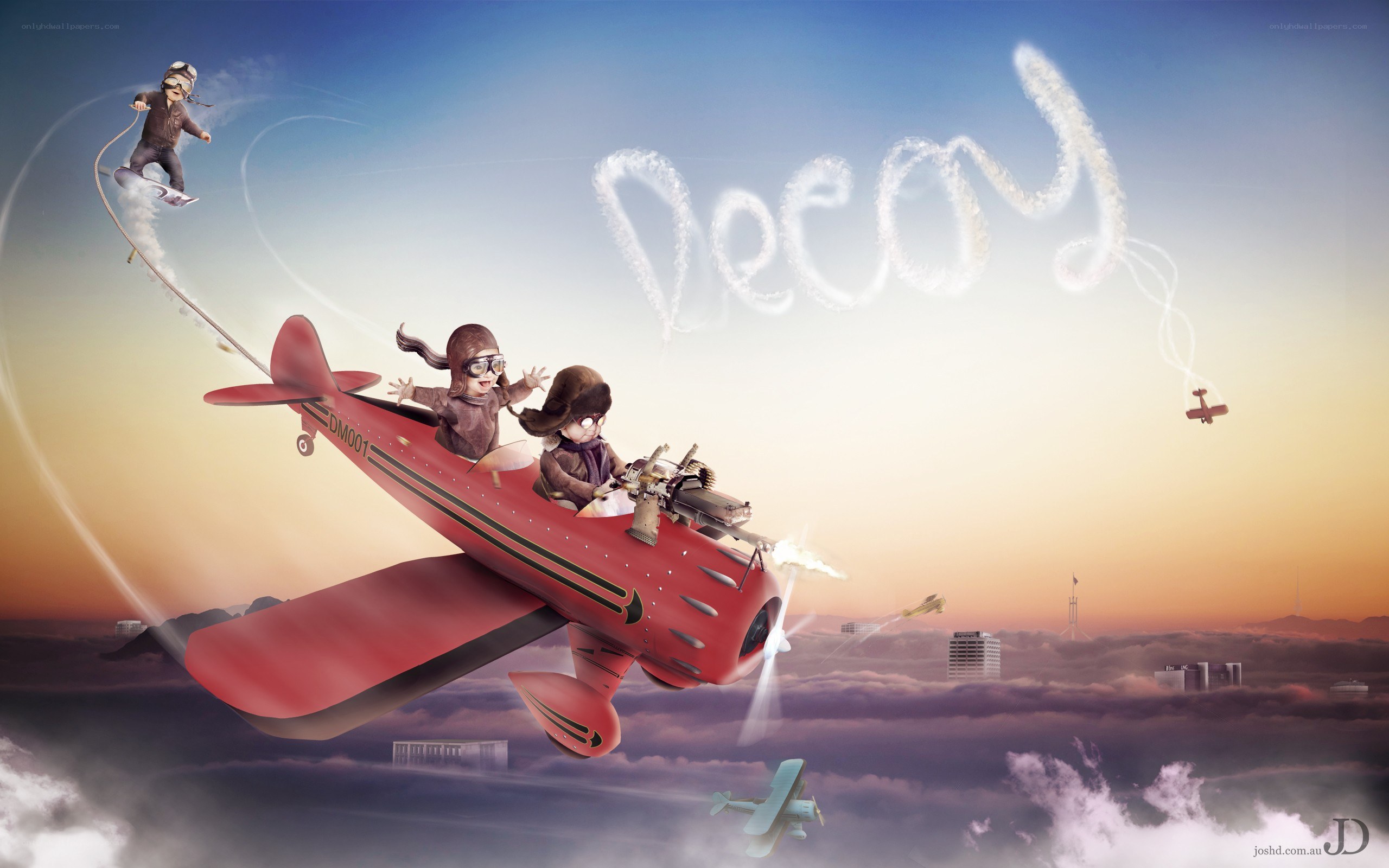 Aviation adventure with smoke writing
