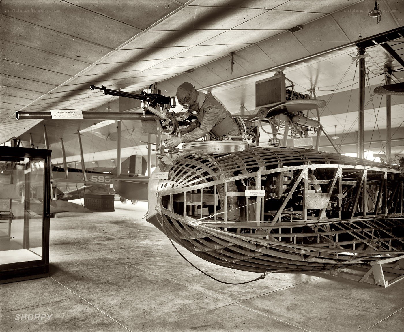 Aviation exhibit with aircraft model