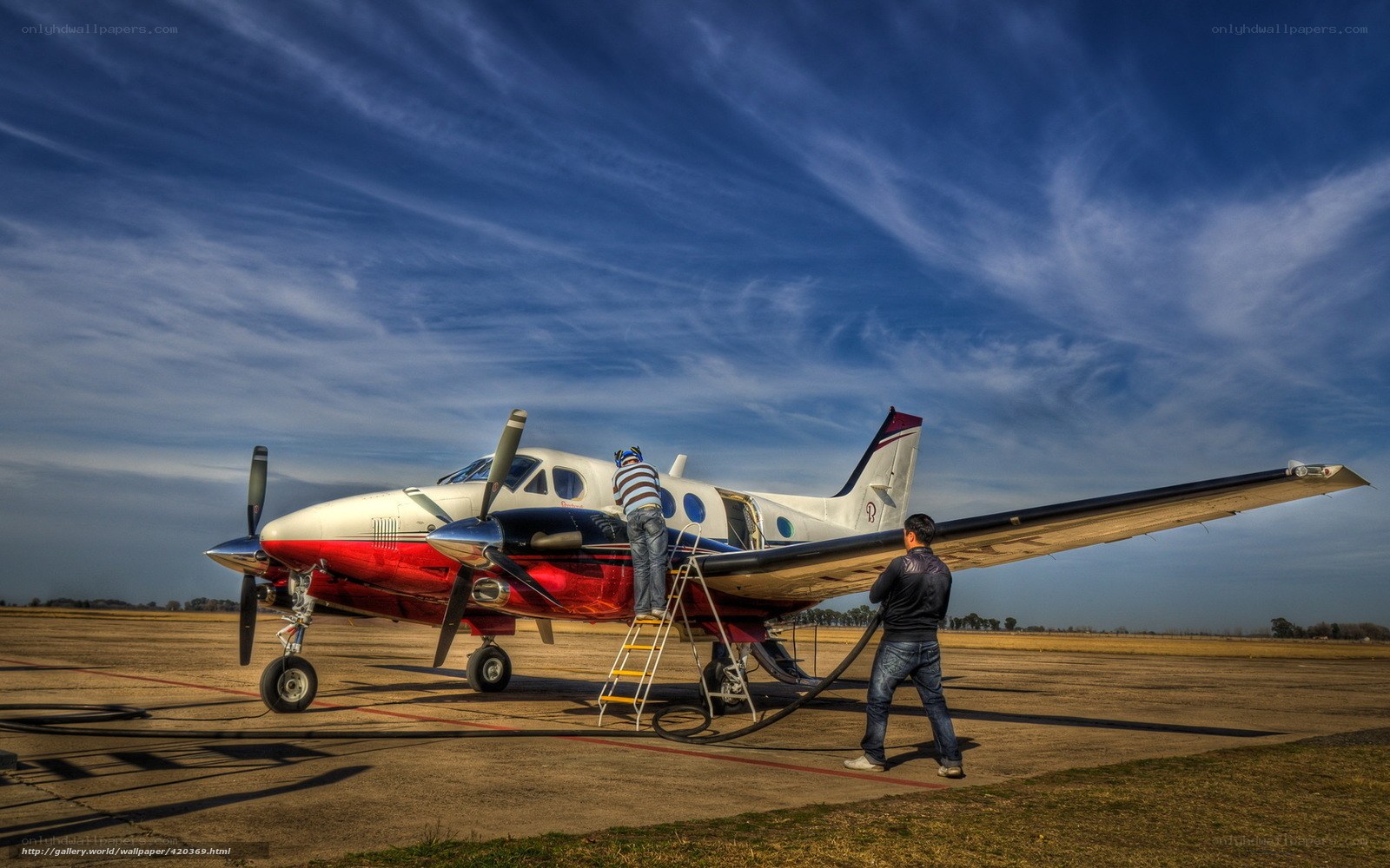 Aviation ground crew at work