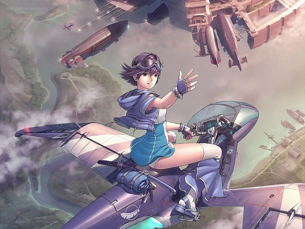 aviator girl in sky