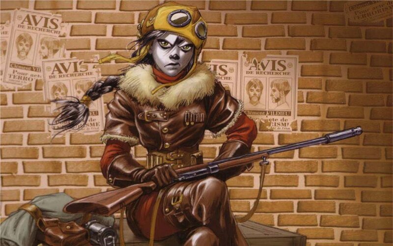aviator with rifle