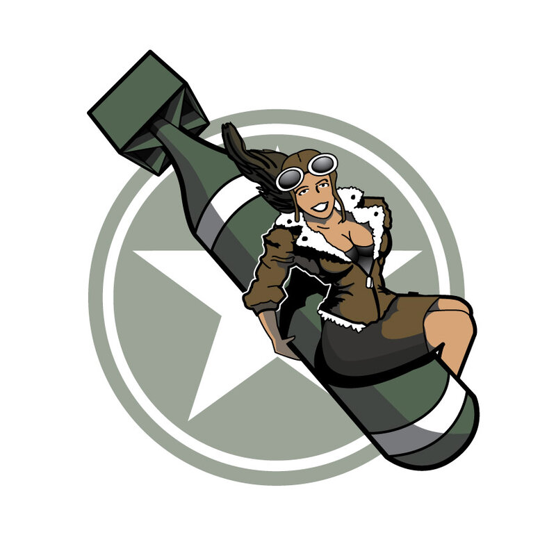 aviator woman with bomb