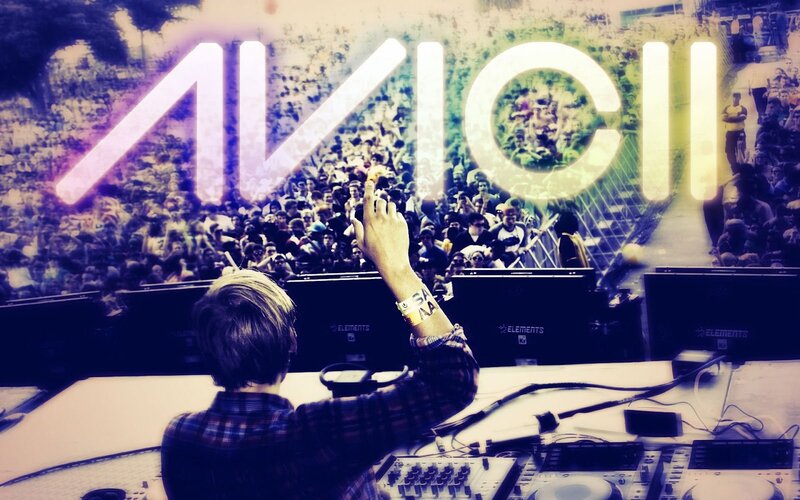 Avicii performing at a concert