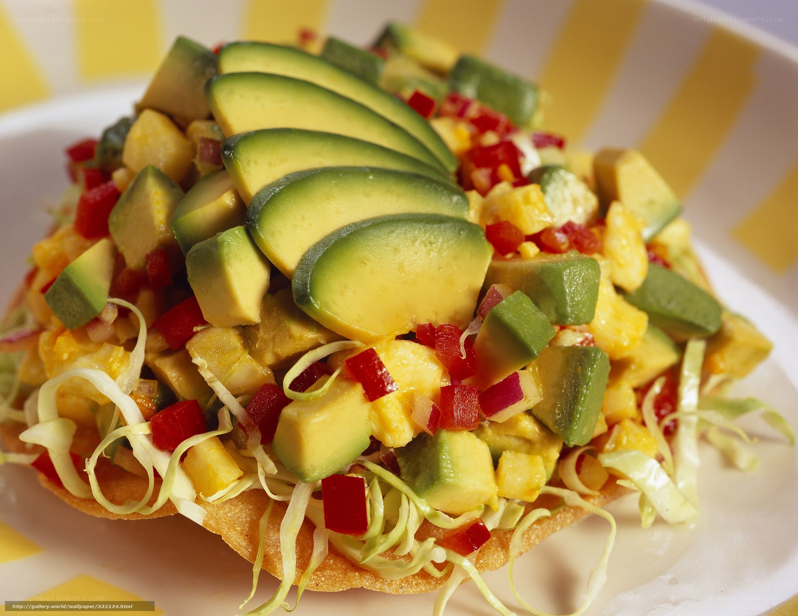 Avocado and corn tortilla salad