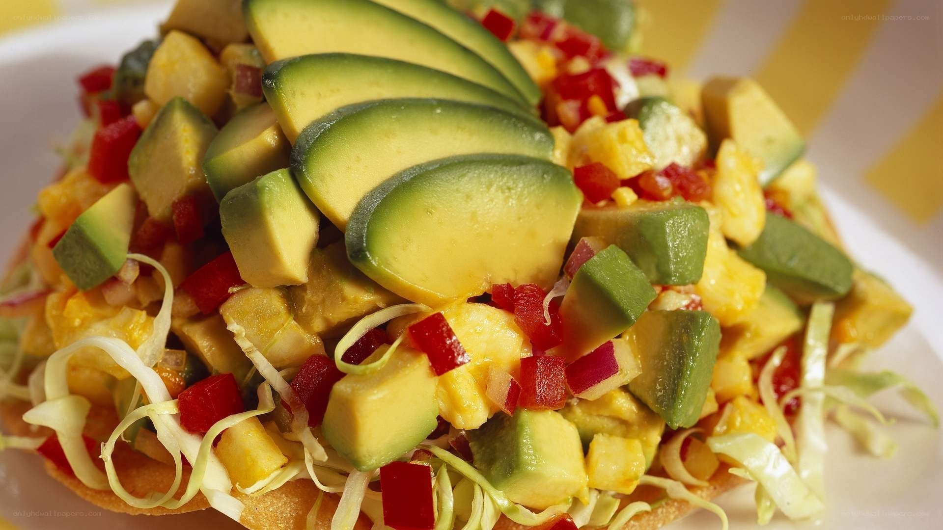 Avocado and corn tostada