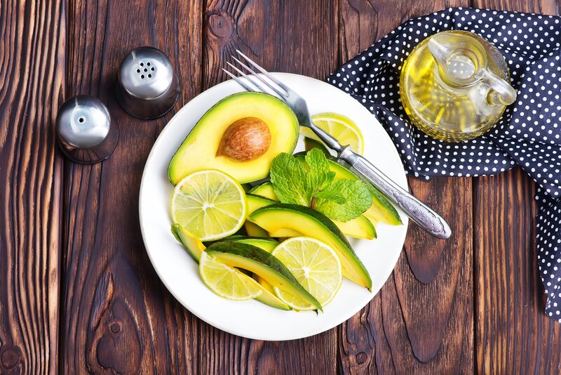 Avocado and Lime Slices
