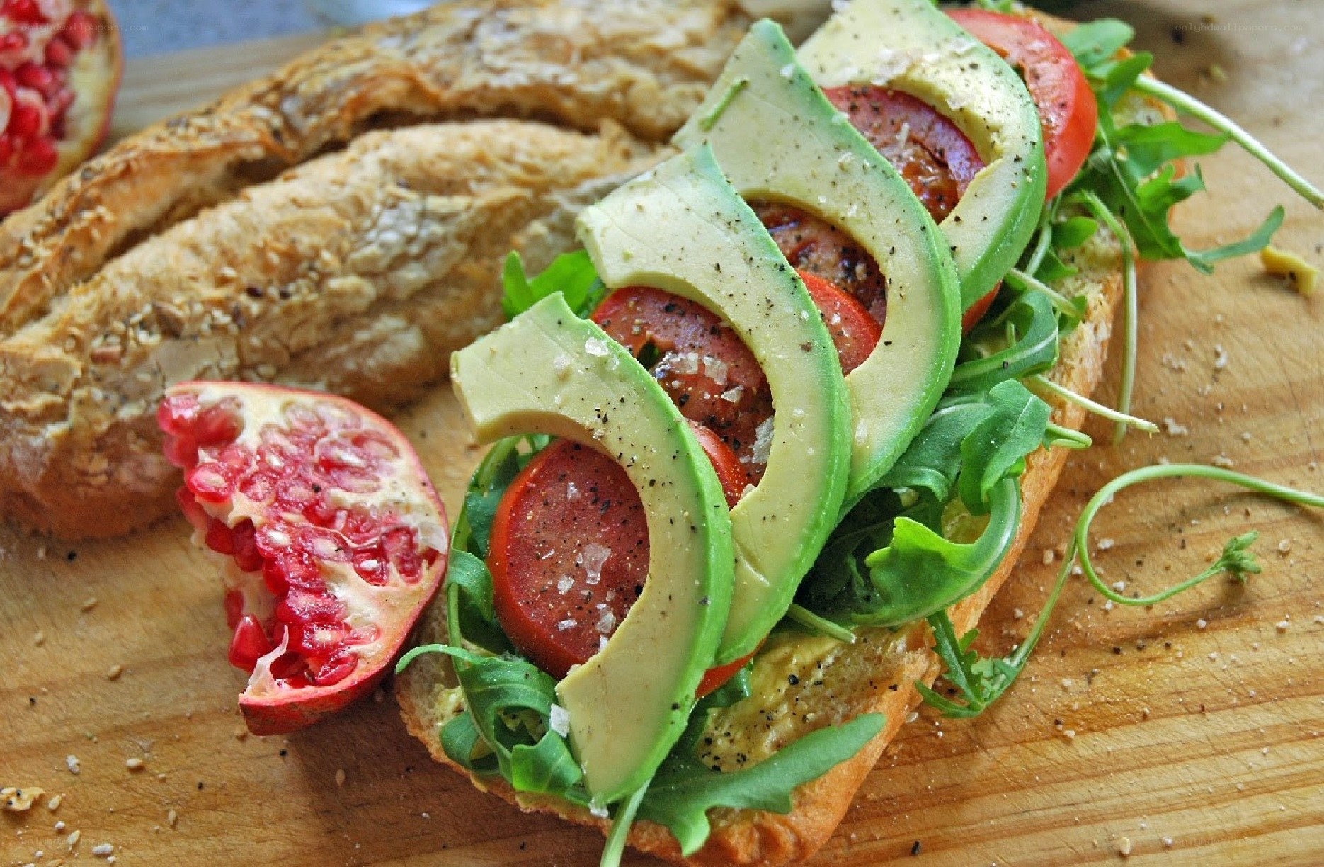 Avocado and tomato sandwich