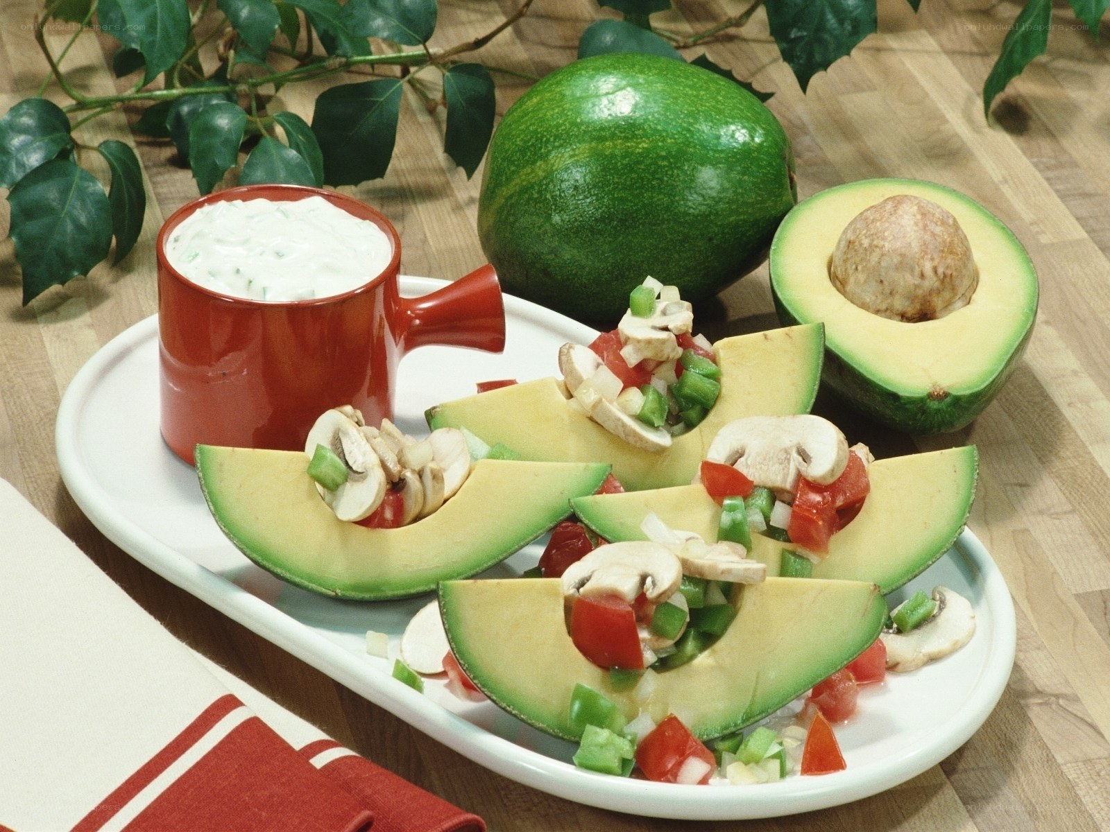 Avocado appetizer with dip