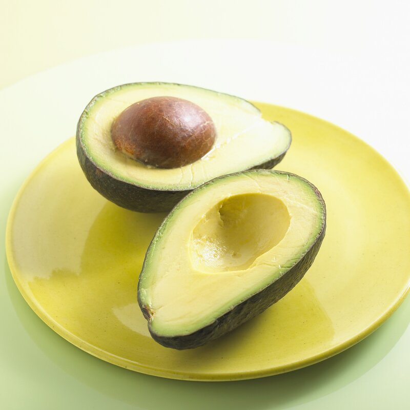 avocado on yellow plate