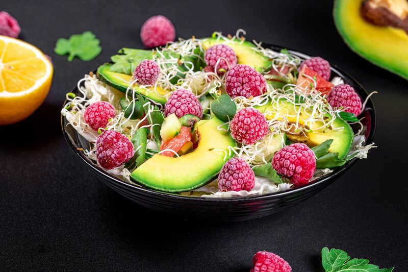 Avocado Raspberry Salad