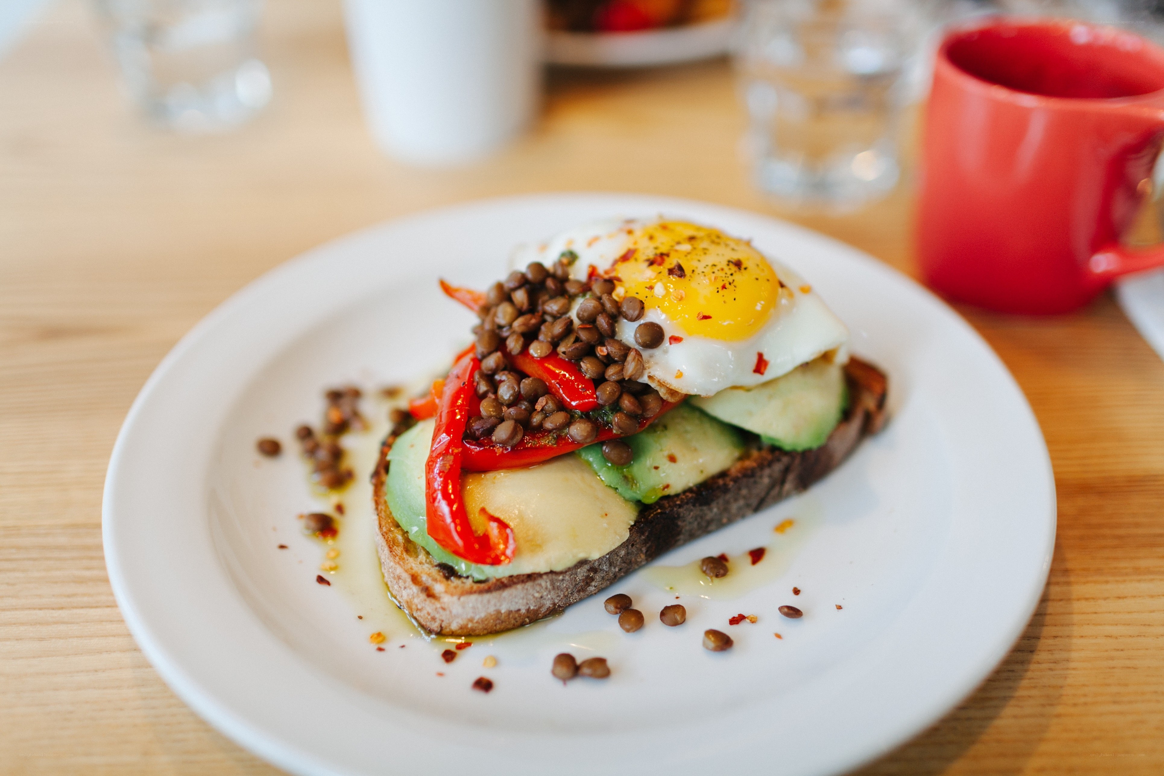 Avocado toast with egg