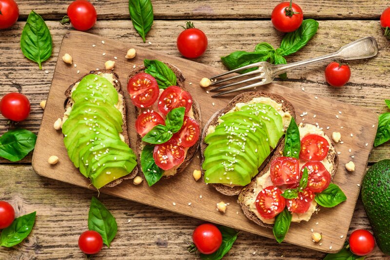 Avocado Toast with Tomatoes — Green