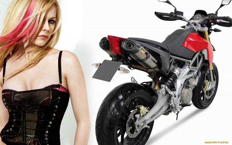Avril Lavigne and a motorcycle