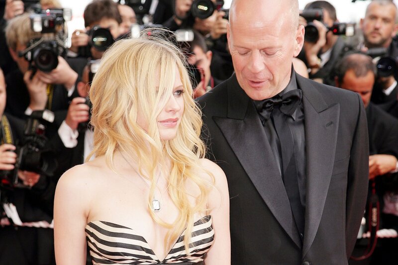 Avril Lavigne and Bruce Willis on red carpet