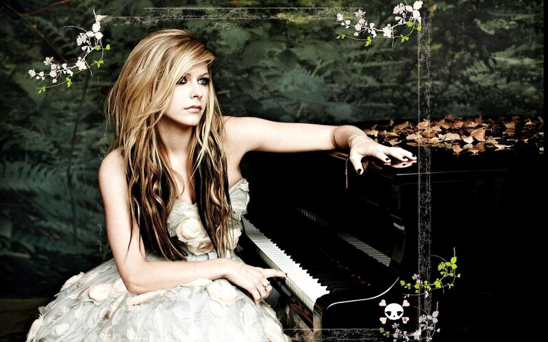 Avril Lavigne at the piano