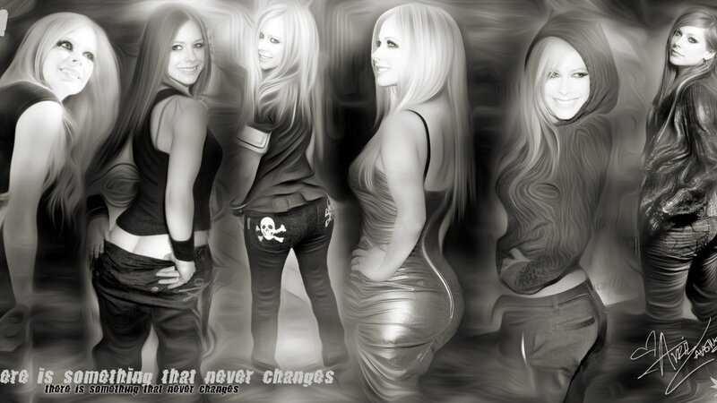 Avril Lavigne Collage — Black
