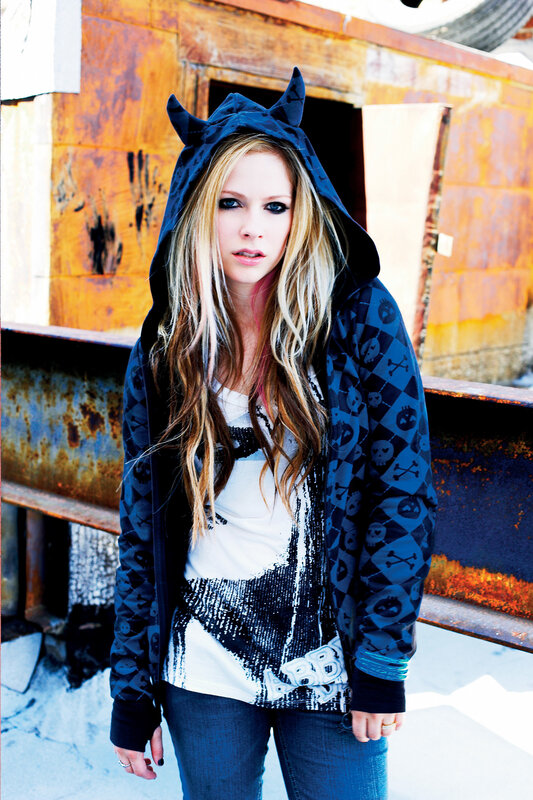 Avril Lavigne in a hoodie