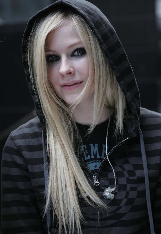 Avril Lavigne in a hoodie