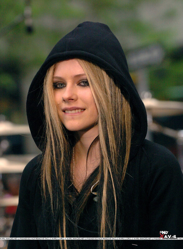 Avril Lavigne in a hoodie