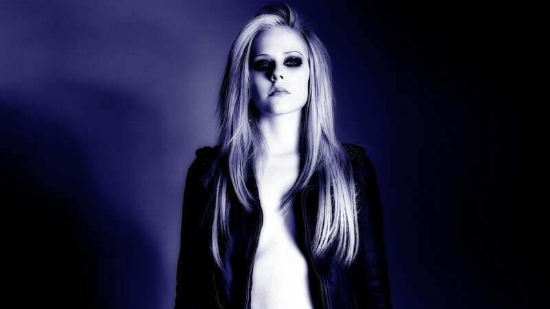Avril Lavigne in blue light