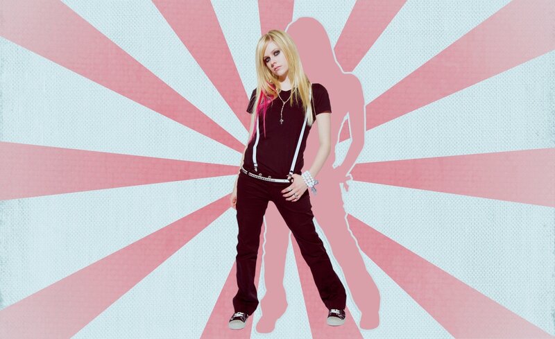 Avril Lavigne in maroon outfit