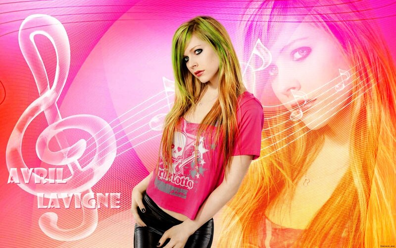 Avril Lavigne in Pink Shirt — Vibrant, Photograph