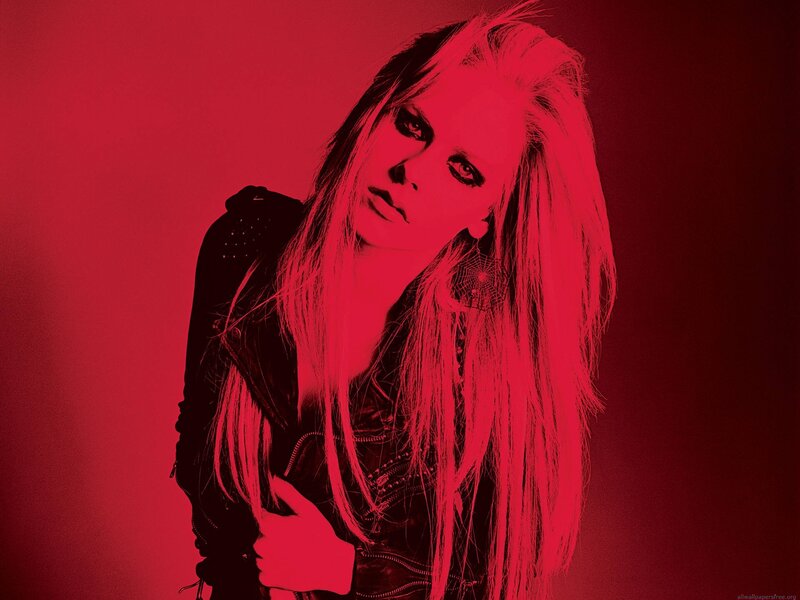 Avril Lavigne in red light