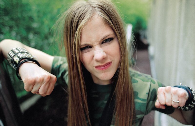 Avril Lavigne Making a Face — Green