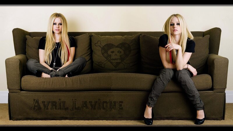 Avril Lavigne on a couch