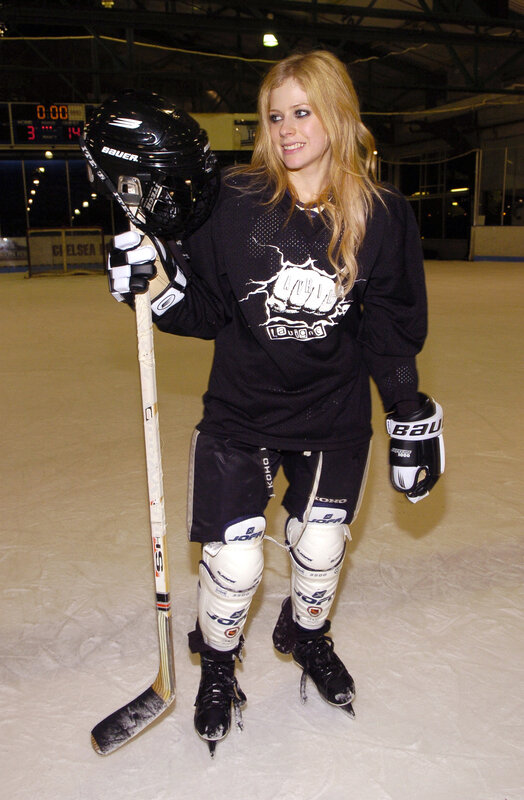 Avril Lavigne on ice hockey rink