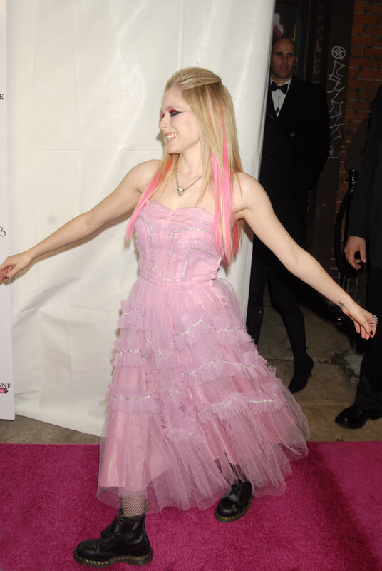 Avril Lavigne on pink carpet