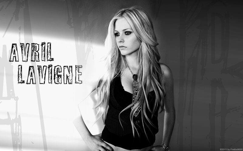 Avril Lavigne Portrait — Black, Dramatic, Photograph