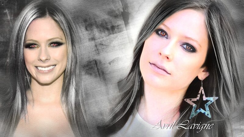 Avril Lavigne Portrait — Black, Dramatic
