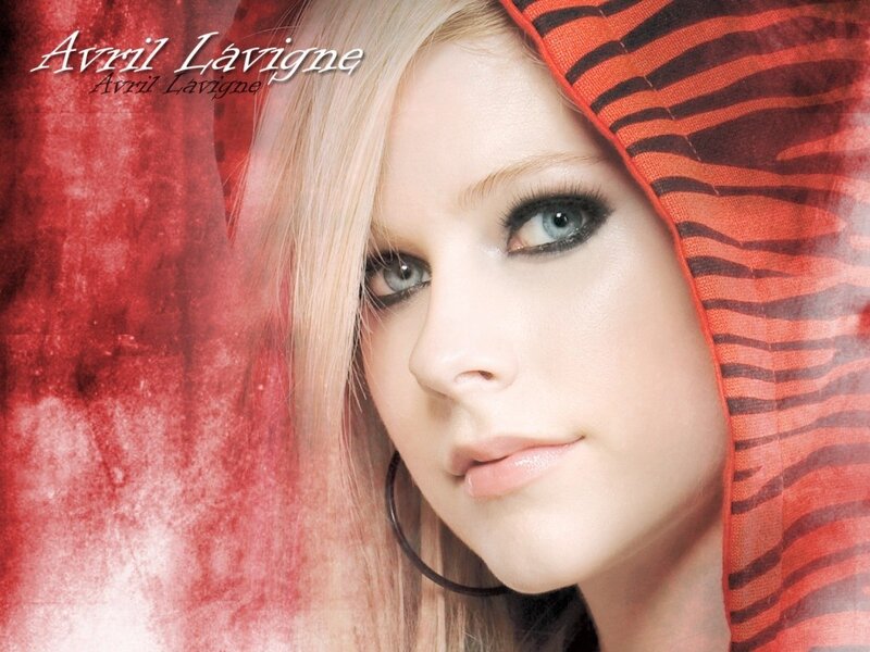 Avril Lavigne Portrait — Red, Dramatic