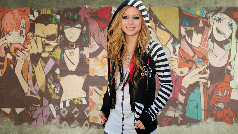 Avril Lavigne Smiling — Black