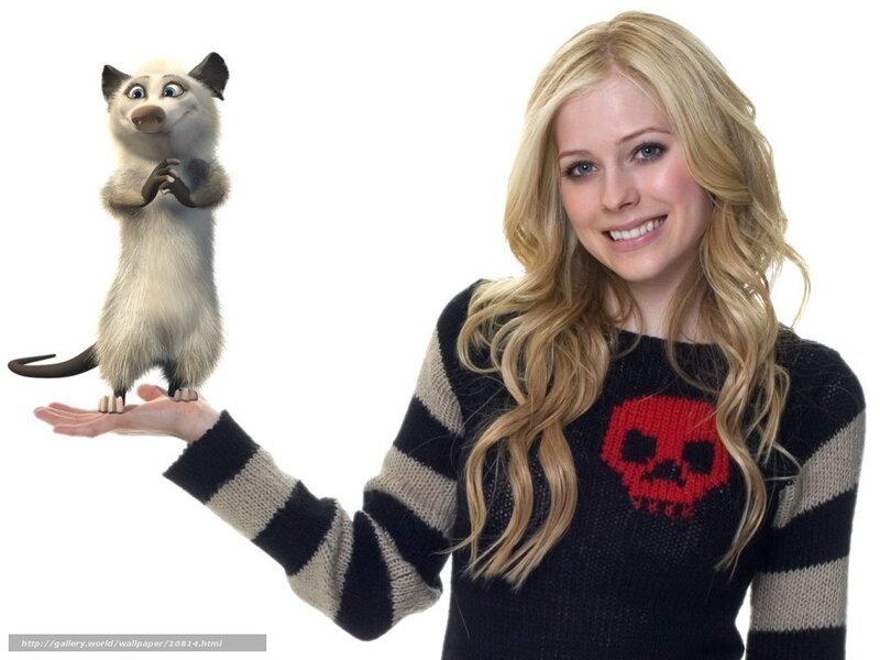Avril Lavigne with animated opossum
