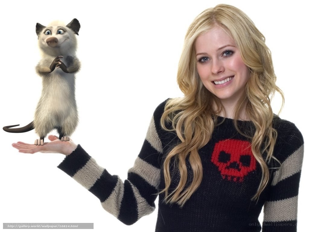 Avril Lavigne with animated opossum