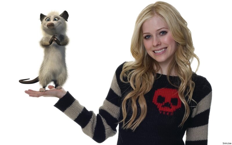 Avril Lavigne with animated possum
